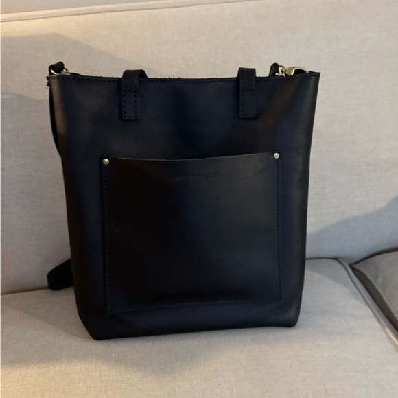 Portland Leather Black Tote Bag like new - Picture 6 of 6